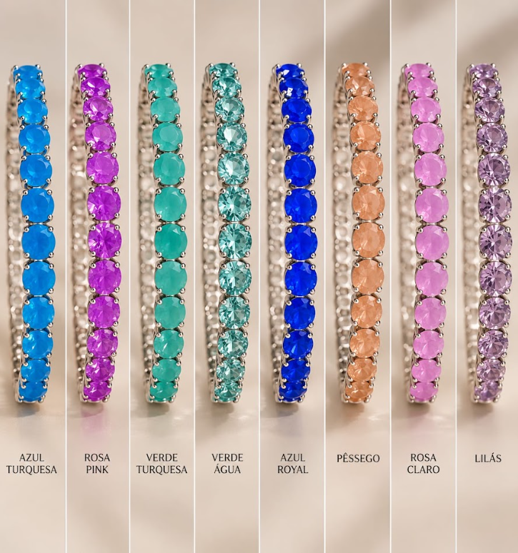 Pulseiras riviera coloridas — Divina Flor Semijoias